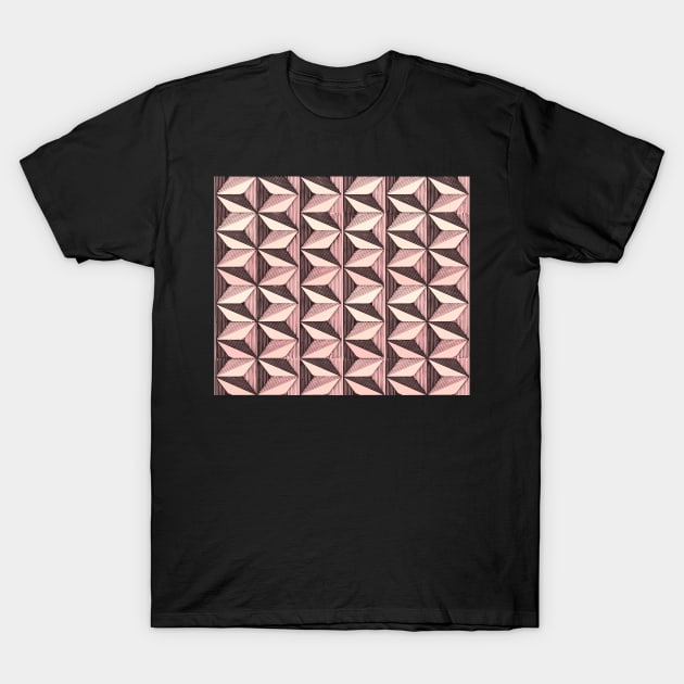 optical triangles (black and pink) T-Shirt by BessoChicca